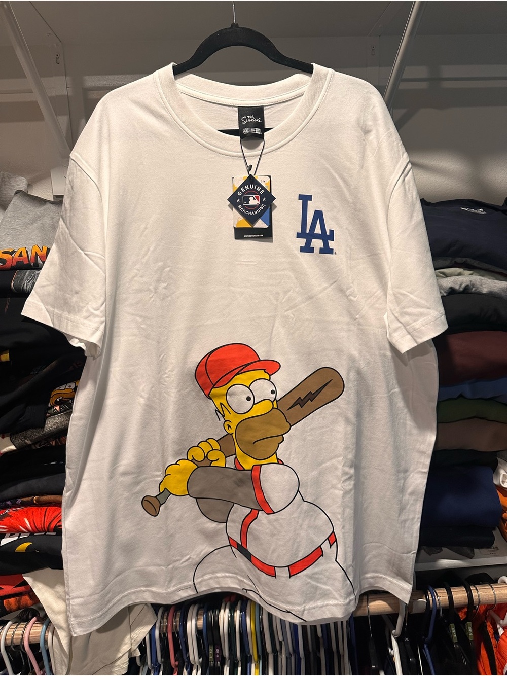 Lids White Los Angeles Dodgers Homer Simpson Baseball Graphic Tee
